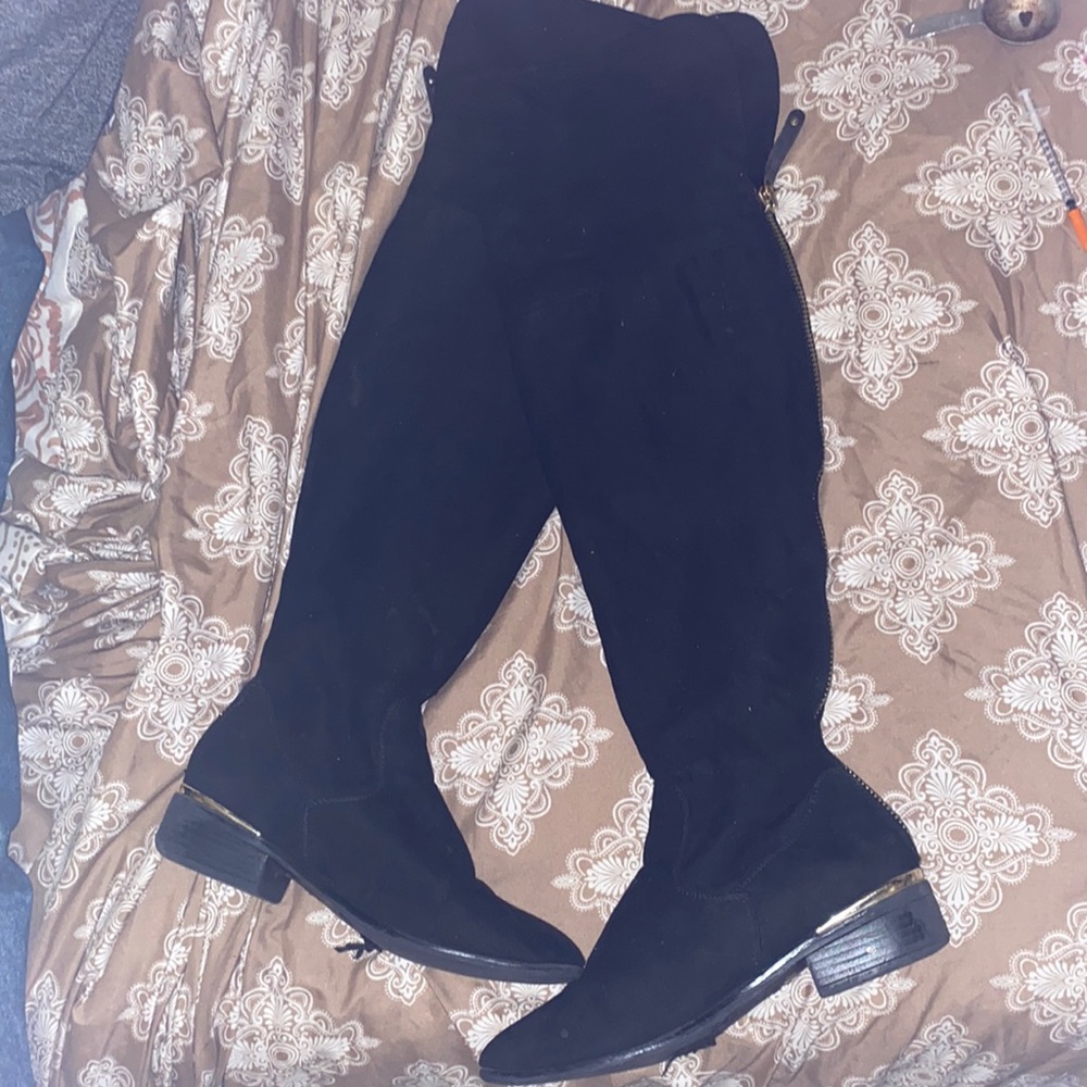 Bamboo thigh high boots